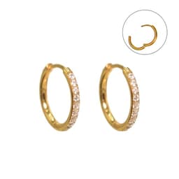 Argollas Aura Shine 12mm Titanio Astm F136 Chapado En Oro 18k Dorado TALLA UNICA