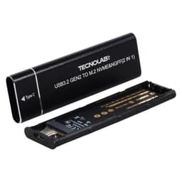 Cofre SSD M.2 NVMe USB 3.1 Tipo-C Dual 10Gbps - SC Negro