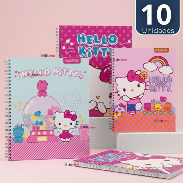 Pack 10 Cuadernos Universitarios Hello kitty 100 Hojas Disenos Surtidos