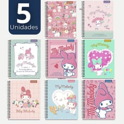 Pack 5 Cuadernos Universitarios My Melody 100 Hojas Disenos Surtidos