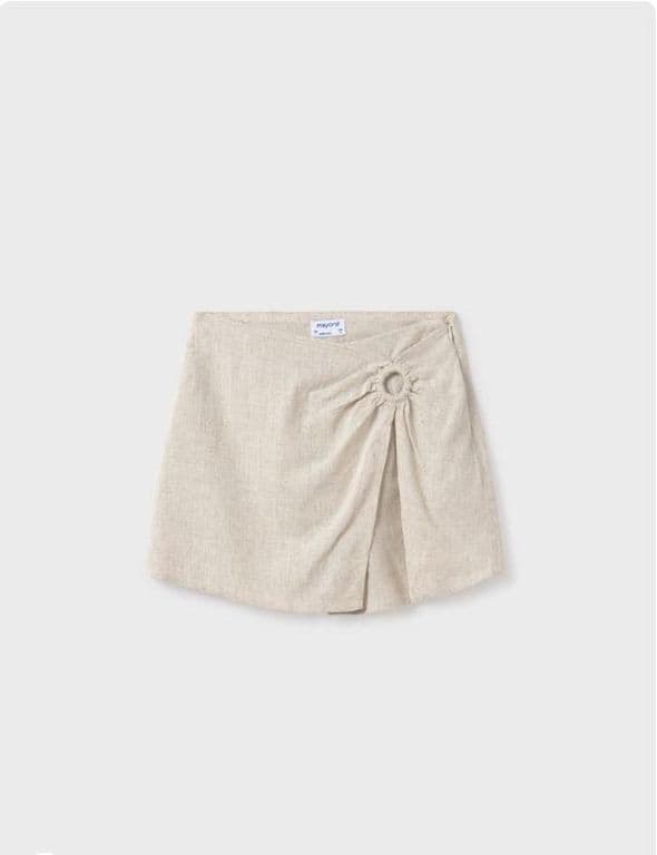 Falda pantalon con lino chicas Beige 12 ANOS