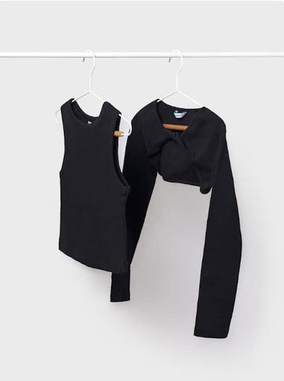 Camiseta con rebeca bolero canale chicas Negro 12 ANOS
