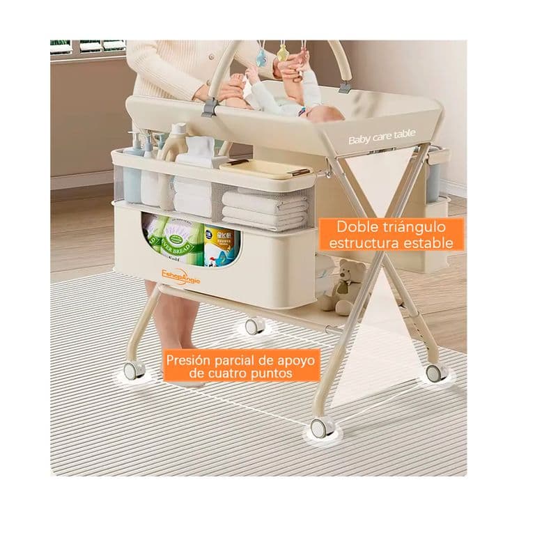 Cambiador Portatil Bebe Plegable Multifuncional Mudador