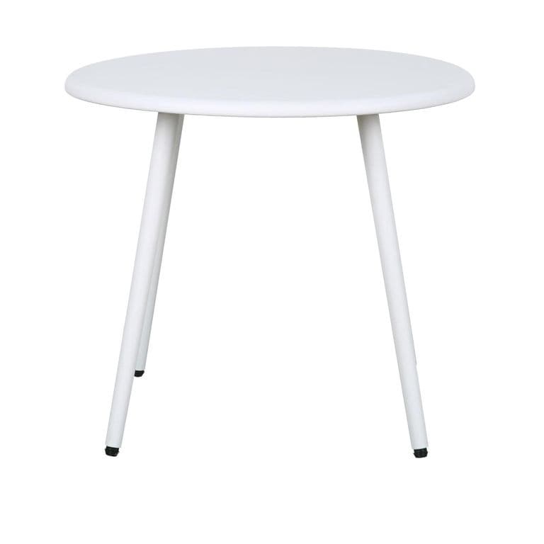 Mesa De Centro Redonda Nordica Blanca 51x45