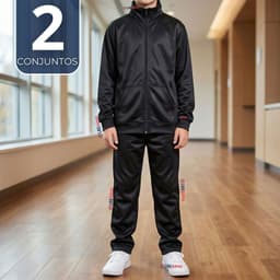 Pack 2 Conjuntos Escolares Buzo Pantalon Y Poleron Tela Sintetica Nino Unisex Azul 3 a 16 anos Azul 14