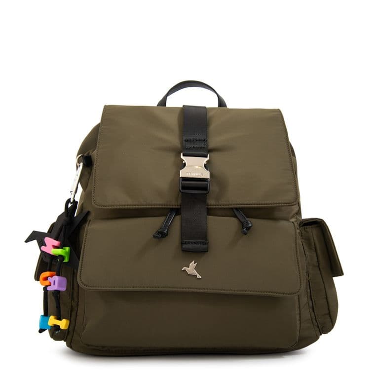 Mochila con tapa melania mediana verde oliva Verde TALLA UNICA