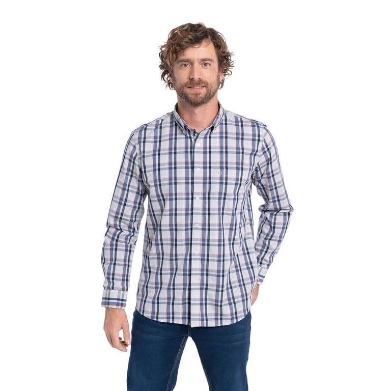 CAMISA MANGA LARGA TREVIRA CUADROS HOMBRE ALMERIA Ladrillo M