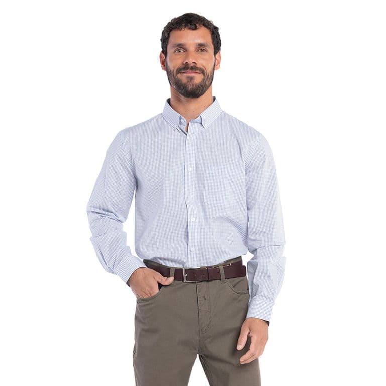 CAMISA MANGA LARGA TREVIRA CUADROS HOMBRE TOLEDO Azul M