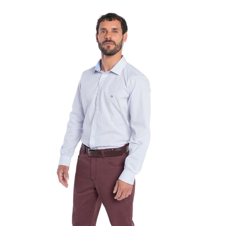 CAMISA MANGA LARGA TREVIRA RAYAS HOMBRE BILBAO Celeste L