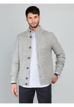 Cardigan Cuello Alto Regular Fit Gris Gris S