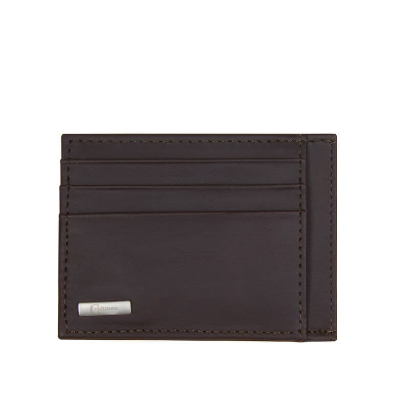 Tarjetero Hombre 100% cuero Natural Cafe TALLA UNICA