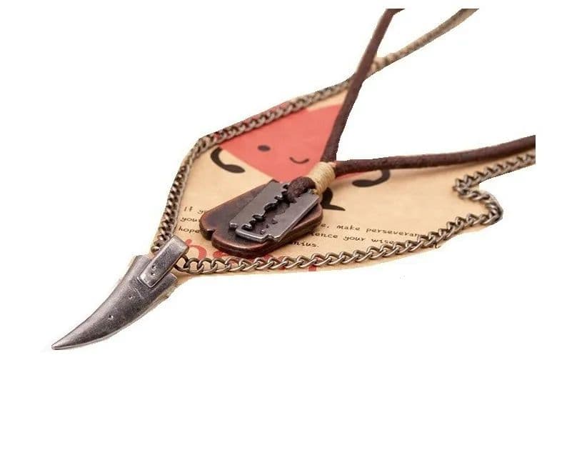 Collar De Cuero Colmillo Hombre Mujer Moda Royal Marron TALLA UNICA