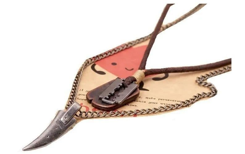 Collar De Cuero Colmillo Hombre Mujer Moda Royal Negro TALLA UNICA