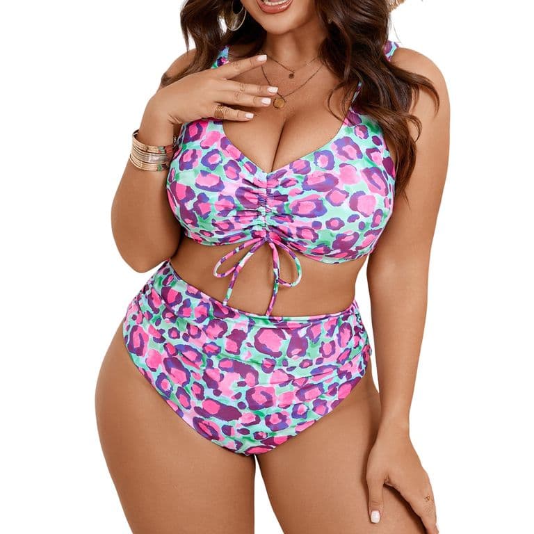 Bikini Tiro Alto Animal Print MulticoloR mint Mora L