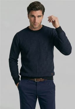 Sweater Leeds Blue Melange Azul L
