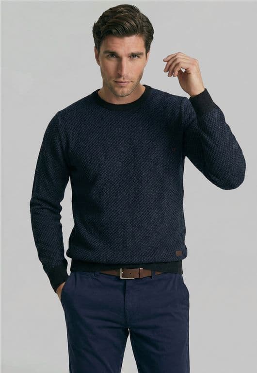 Sweater Leeds Blue Melange Azul L