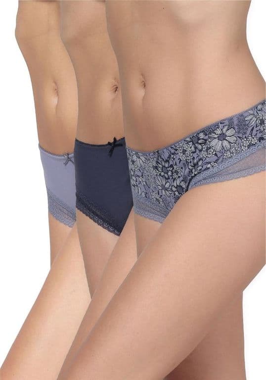 Pack 3X Pantaleta Algodon P3140024-AZU6 Azul S