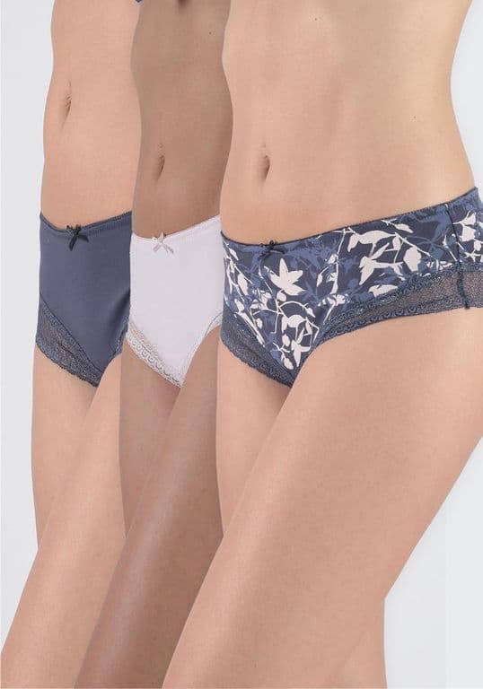 Pack 3X Pantaleta Algodon P3140024-AZM3 Azul S