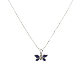 Collar Mariposa Lapislazuli Plata Fina 925 Plateado TALLA UNICA