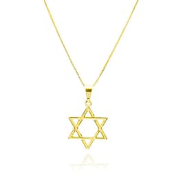 Collar Estrella De David 16mm Enchapado Oro 18K Dorado TALLA UNICA
