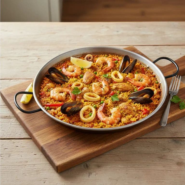 Paellera 30 Cm 4 Porciones Acero pulido