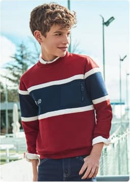 1 Sudadera bloques color Rojo 12 ANOS