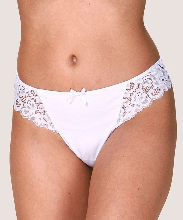 Calzon Algodon Encaje - Comodidad Elegante Blanco S