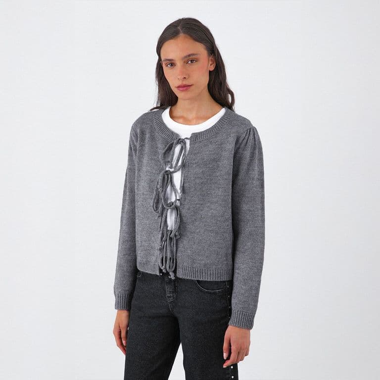 Cardigan Cinta Mujer Gris XS