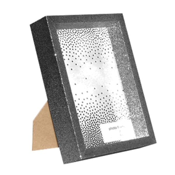 Marco madera con brillos Plateado 10x15 cm Plateado