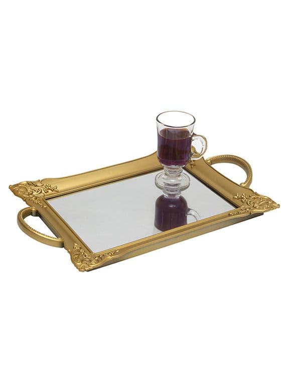 Bandeja plastica rectangular 25x41 cm. Dorado Dorado Dorado