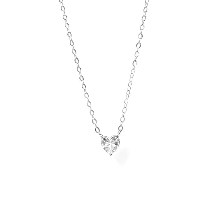 Collar Plata 925 Punto Luz Corazon Plateado TALLA UNICA