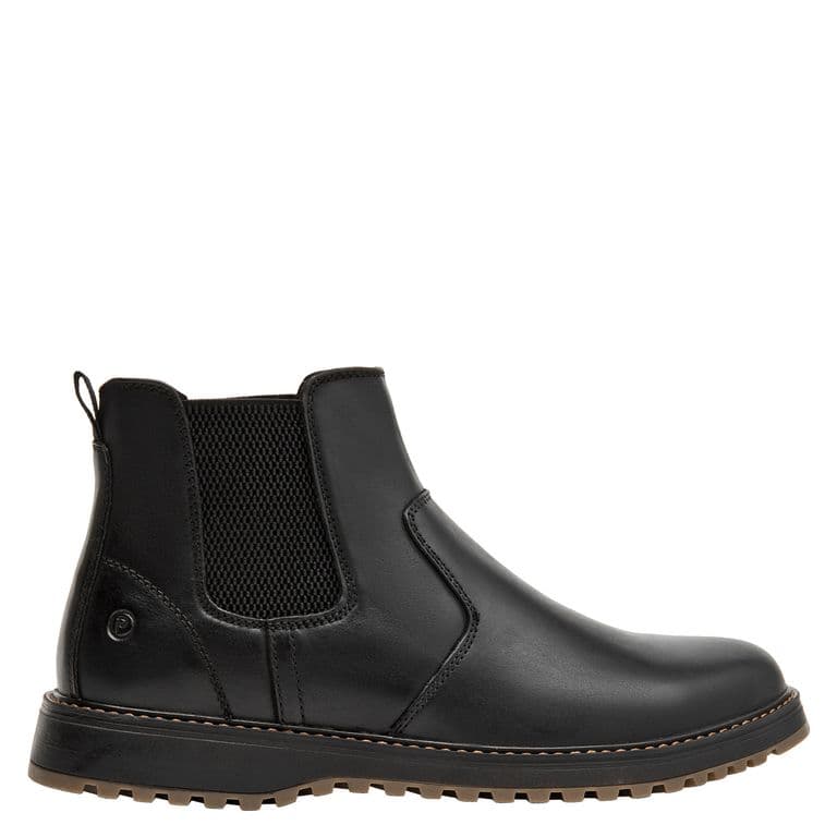 Botin Hombre Cuero Negro 40
