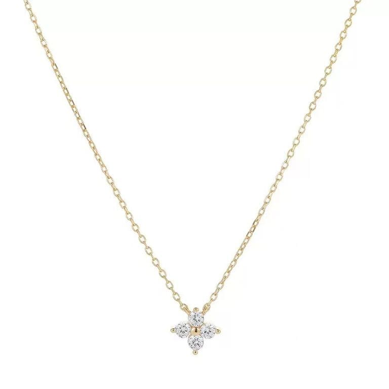 Collar Plata 925 Trebol Bri Dorado TALLA UNICA