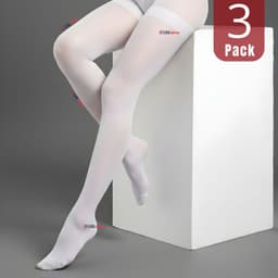 Pack 3 Pantys Semitransparentes Elasticadas Oficina Blanca Blanco XS