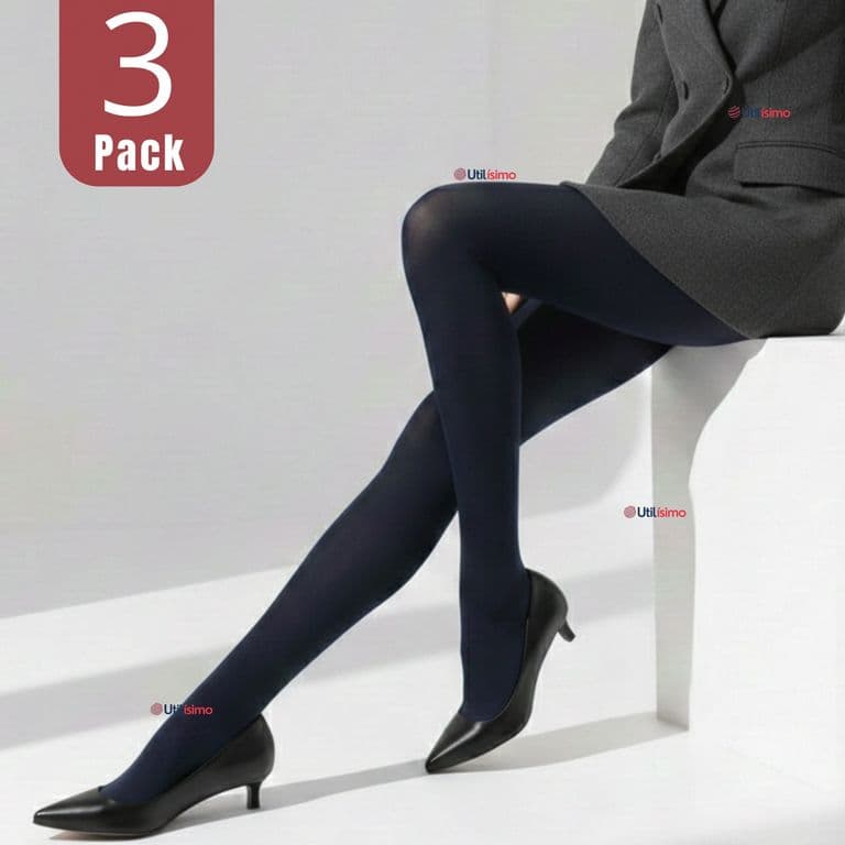 Pack 3 Pantys Semitransparentes Elasticadas Oficina Azul Azul XS