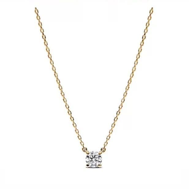 Collar Plata 925 Punto De Luz 4p Dorado TALLA UNICA