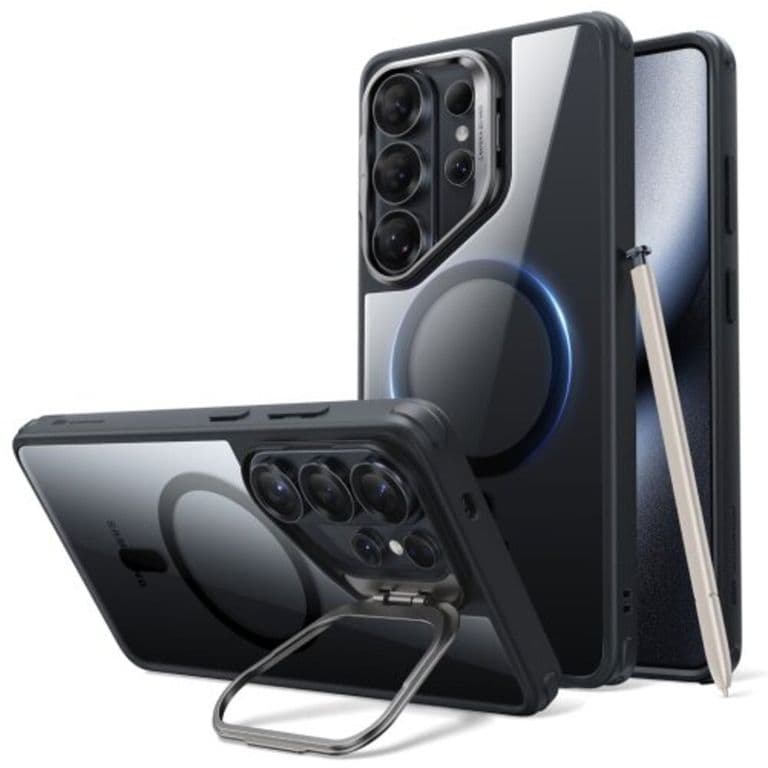 Carcasa Para Galaxy S26 Ultra Hybrid Stash Stand Negro
