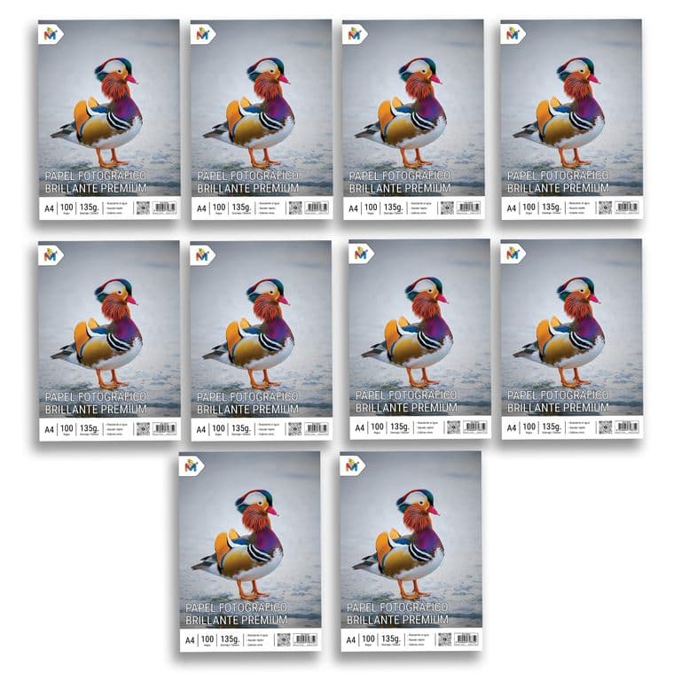 10 Resmas Papel Fotografico A4 135g - Calidad Superior - 1000 Hojas Brillo