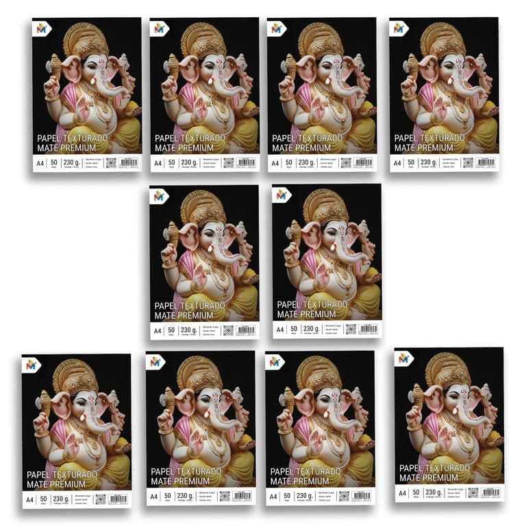 10x Papel Fibra Texturado A4 230g - 500 Hojas Arte Inkjet