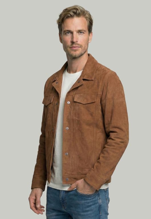 Chaqueta Suede Monaco Camel Cafe M
