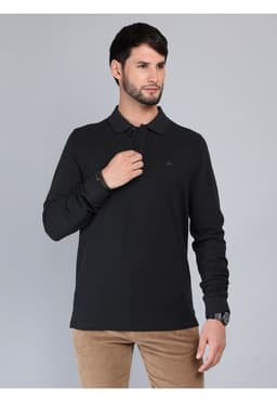 Polera Pique Stone Wash Regular Fit Negro Negro S