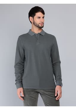 Polera Pique Stone Wash Regular Fit Gris Oscuro Gris Oscuro S