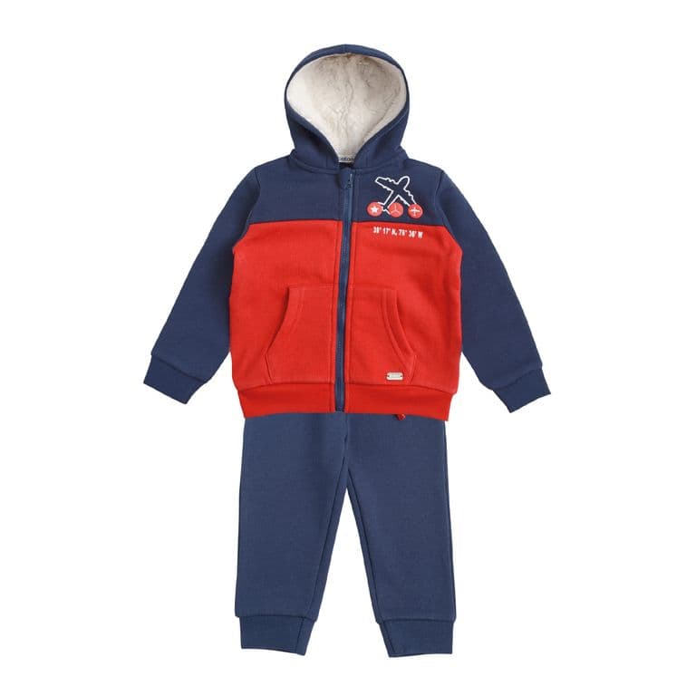 Conjunto Poleron y Pantalon Buzo Franela Bebe Nino Azul 9 MESES