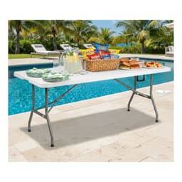 Mesa Plegable 1.8 Mts Tipo Maleta Portatil Camping Jardin Blanco