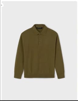 Polo tricot Espanol, chaleco tejido con cuello y botones en el frente. punos y cintura elasticada. Verde 14 ANOS