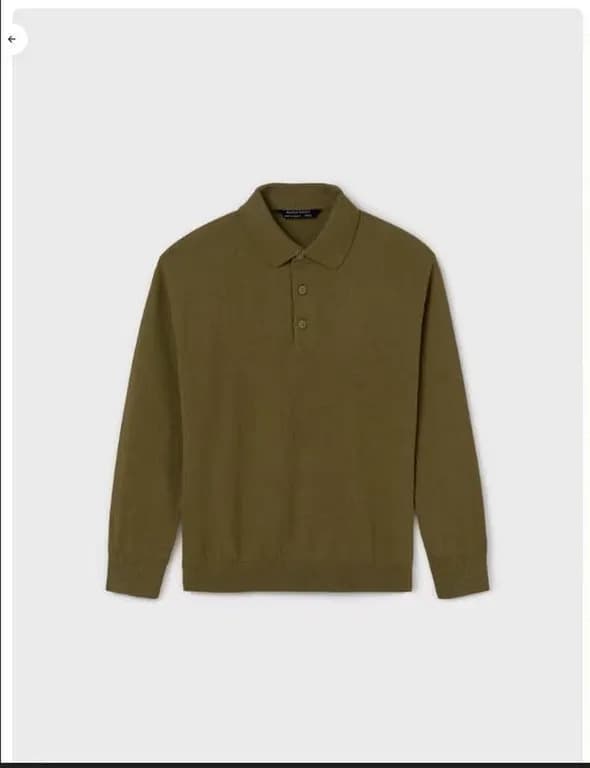 Polo tricot Espanol, chaleco tejido con cuello y botones en el frente. punos y cintura elasticada. Verde 14 ANOS