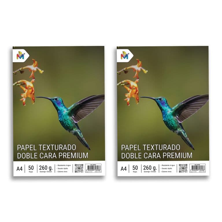 Pack 2 Papel Foto Lino 260g - 100 Hojas Brillo Artistico
