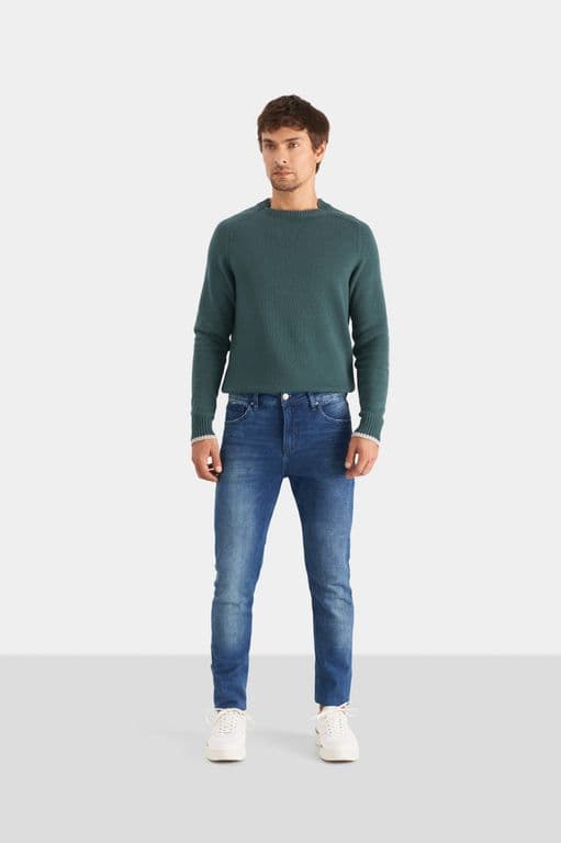 Velez Jeans Organico Hombre Silueta Semi Ajustada Azul Azul 38