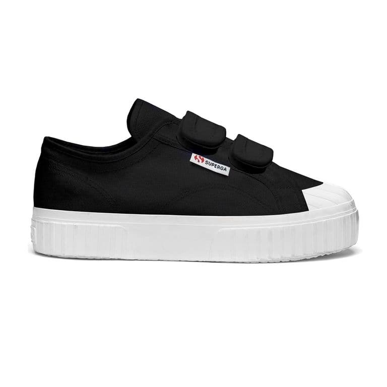 Zapatilla Kids 2630 Stripe Straps Black White Negro 31