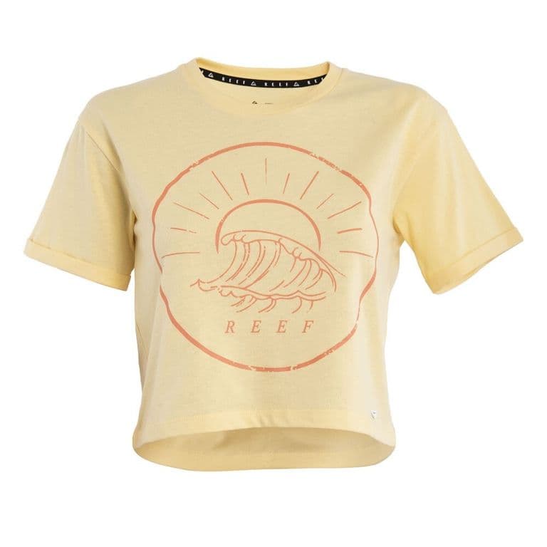 Polera Kids Crop Top Yellow Wave Amarillo 10 ANOS